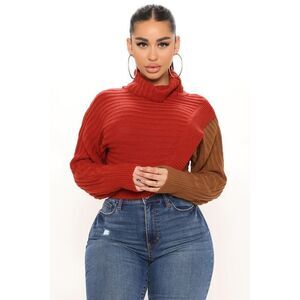 Fashion Nova Cross Roads Turtleneck Sweater NWT Size L